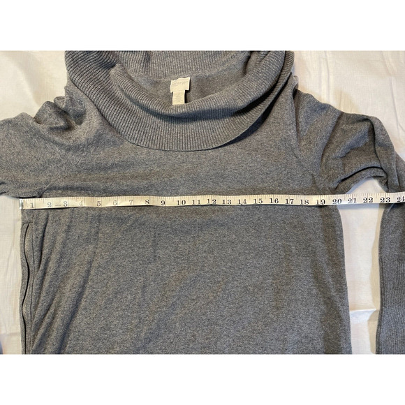 Zenergy By Chicos Sz 2 (12) Gray Cowl Neck Pullover Sweater Side Zippers - Picture 9 of 10